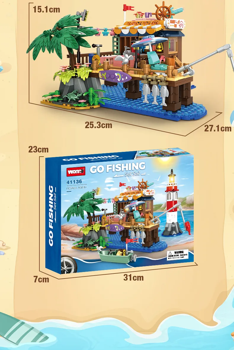 Set de constructie tip Lego Go Fishing