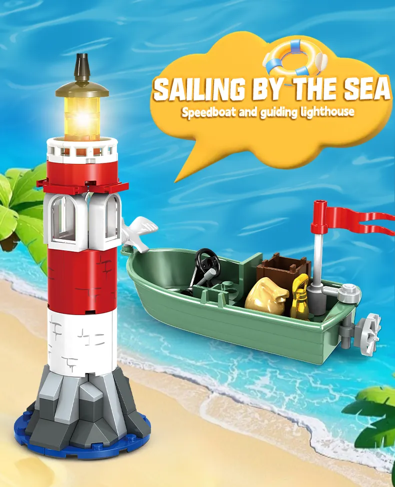 Set de constructie Barca de pescuit, ponton si accesorii